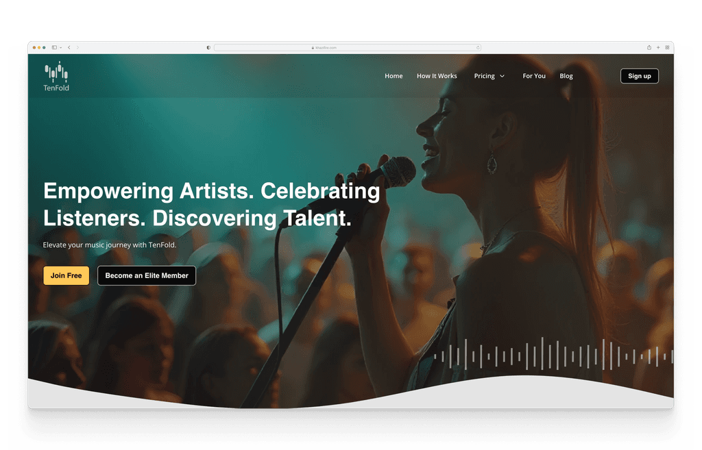 Tenfold Landing Page homepage