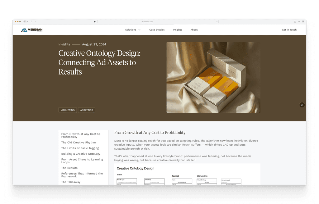 Meridian Growth homepage