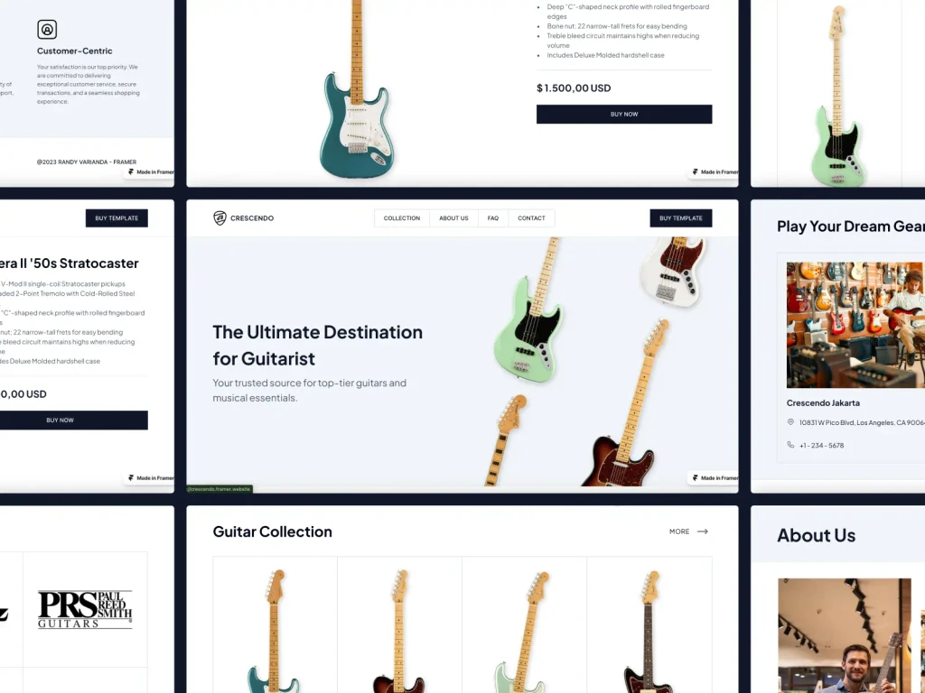 Crescendo - Guitar Store Template homepage