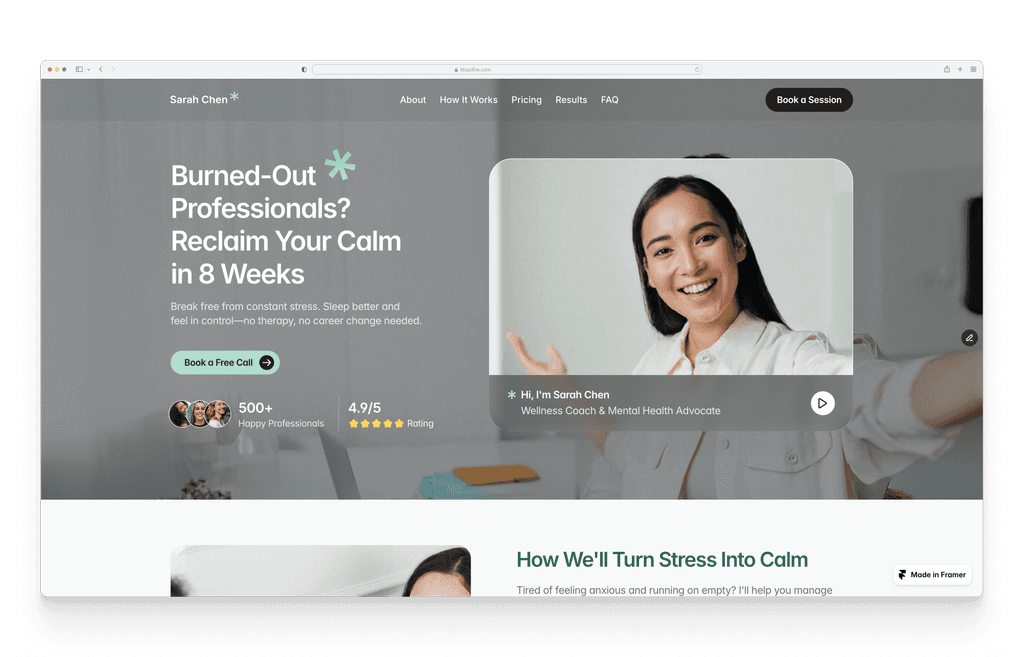 Personal Coach homepage