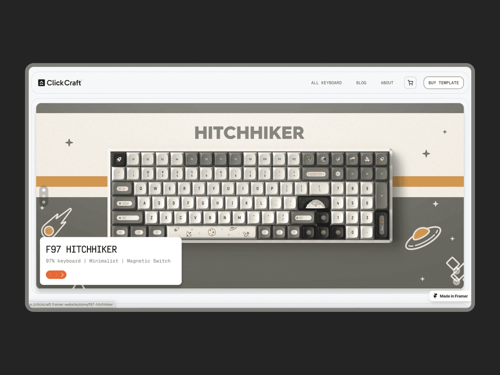 ClickCraft - Keyboard Ecommerce Template homepage