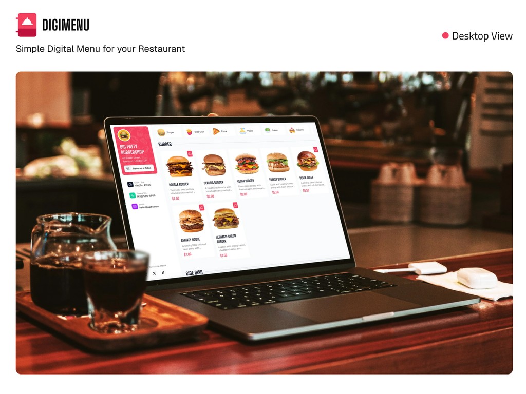 Digimenu - Restaurant Menu Template homepage
