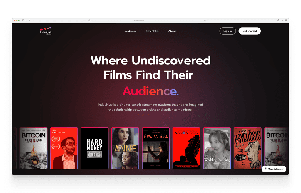 Indeehub Studio homepage
